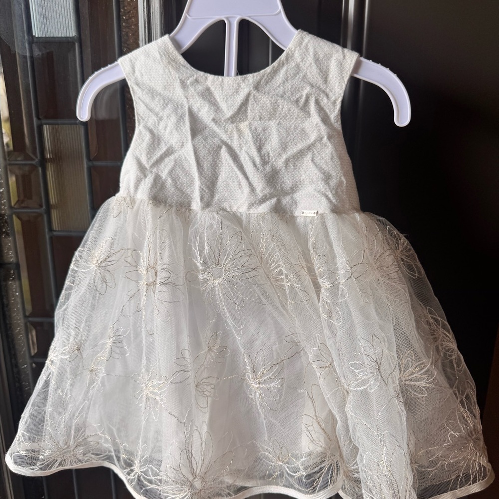 Mayoral White and Gold Kids Formal Dress